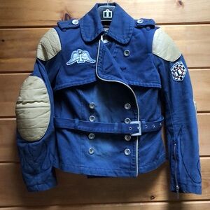 Icon Moto Motorcycle Jacket Womens Blue Armored ladies Motorsport Medium M